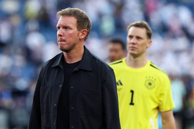 FOXBOROUGH, MASSACHUSETTS - JUNE 29: Julian Nagelsmann, head coach of Germany, looks dejected after his team lost to Paraguay following the FIFA World Cup, WM, Weltmeisterschaft, Fussball 2026 Round of 32 match between Germany and Paraguay at Boston Stadium on June 29, 2026 in Foxborough, Massachusetts.  Copyright: xWuxZhizhaox 111651327706