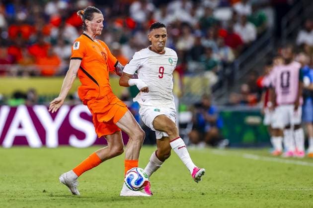 MONTERREY, 29-06-2026, Monterrey Stadium, Match between Morocco and The Netherlands during the World Cup 2026. Picture shows Netherlands player Wout Weghorst Morocco player Soufiane Rahimi Morocco - The Netherlands (World Cup 2026)  x204748827x Copyright: