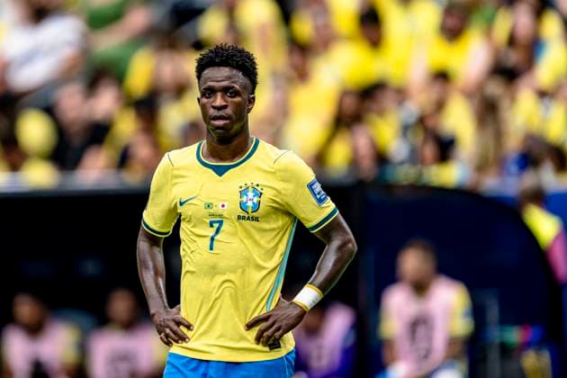 HOUSTON - Vinicius Junior of Brazil during the 2026 World Cup match between Brazil and Japan at Houston Stadium on June 29, 2026, in Houston, United States. (Photo by Stefan Koops EYE4IMAGES DeFodi Images) - *** HOUSTON: Vinicius Junior of Brazil during the 2026 World Cup match between Brazil and Japan at Houston Stadium on June 29, 2026, in Houston, United States. Photo by Stefan Koops, EYE4IMAGES, DeFodi Images