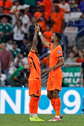 June 29, 2026, Monterrey, Mexico: Cody Gakpo of Netherlands celebrates after scoring the first goal of his team with Crysencio Summerville during the match between Netherlands and Morocco for the round 32 of the FIFA World Cup, WM, Weltmeisterschaft, Fussball 2026 at Monterrey Stadium on June 29, 2026 in Monterrey, Mexico. Photo: DiaEsportivo Monterrey Mexico - ZUMAh208 20260629_zsp_h208_018 Copyright: xHeulerxAndreyx
