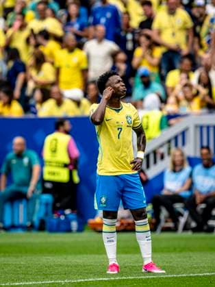 HOUSTON - Vinicius Junior of Brazil during the 2026 World Cup match between Brazil and Japan at Houston Stadium on June 29, 2026, in Houston, United States. (Photo by Stefan Koops EYE4IMAGES DeFodi Images) - *** HOUSTON: Vinicius Junior of Brazil during the 2026 World Cup match between Brazil and Japan at Houston Stadium on June 29, 2026, in Houston, United States. Photo by Stefan Koops, EYE4IMAGES, DeFodi Images