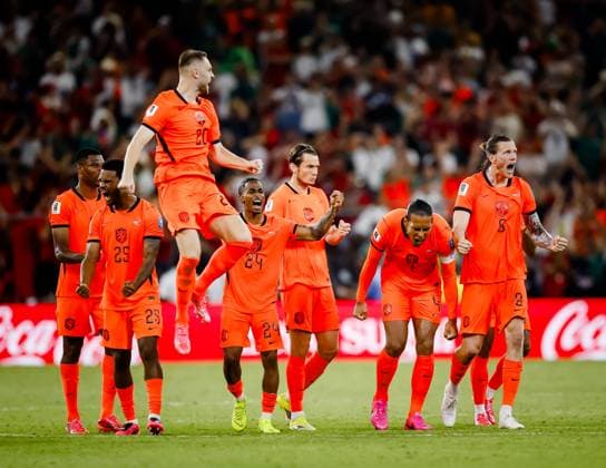 MONTERREY - Netherlands players celebrate the successful penalty during the 2026 FIFA World Cup, WM, Weltmeisterschaft, Fussball knockout phase match between the Netherlands and Morocco at Monterrey Stadium on June 29, 2026, in Monterrey, Mexico. KOEN VAN WEEL ANP FIFA World Cup 2026 - round of 32 2026 xVIxANPxSportx xxANPxIVx 562421751 originalFilename: 562421751.jpg