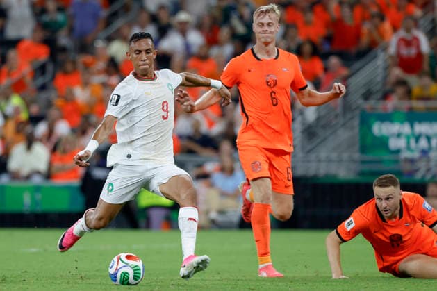June 29, 2026, Guadalupe, Nuevo Leon, Mexico: S. Rahimi of Morocco shoot on goal, during the match between Netherlands and Morocco in the Round of 32 of the FIFA World Cup, WM, Weltmeisterschaft, Fussball 2026, at Monterrey Stadium. Guadalupe Mexico - ZUMAo125 20260629_zip_o125_029 Copyright: xAntonioxOjedax