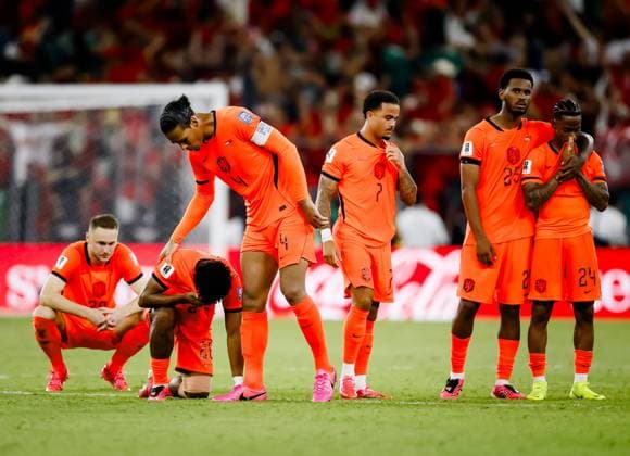 MONTERREY - Players of the Netherlands during the penalty shootout at the 2026 FIFA World Cup, WM, Weltmeisterschaft, Fussball knockout phase match between the Netherlands and Morocco at the Monterrey Stadium on June 29, 2026, in Monterrey, Mexico. KOEN VAN WEEL ANP FIFA World Cup 2026 - round of 32 2026 xVIxANPxSportx xxANPxIVx 562421932 originalFilename: 562421932.jpg