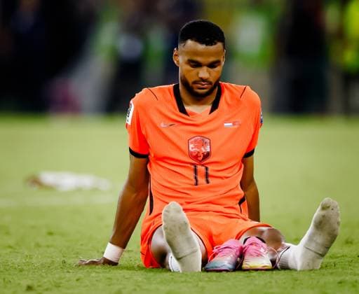 MONTERREY - Cody Gakpo of the Netherlands is disappointed after the elimination during the 2026 FIFA World Cup, WM, Weltmeisterschaft, Fussball knockout phase match between the Netherlands and Morocco at the Monterrey Stadium on June 29, 2026, in Monterrey, Mexico. KOEN VAN WEEL ANP FIFA World Cup 2026 - round of 32 2026 xVIxANPxSportx xxANPxIVx 562422276 originalFilename: 562422276.jpg