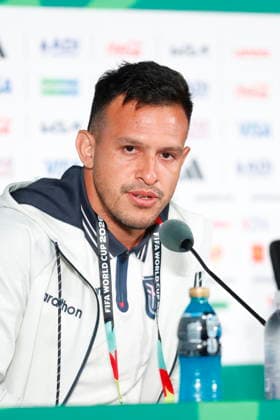 FIFA World Cup, WM, Weltmeisterschaft, Fussball 2026 - Ecuador press conference, PK, Pressekonferenz Ecuador s Gonzalo Valle reacts during a press conference in Mexico City, Mexico, 29 June 2026. Mexico City Mexico  Copyright: xSashenkaxGutierrezx