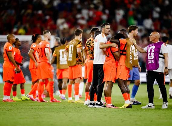 MONTERREY - Dutch players are disappointed after their elimination during the 2026 FIFA World Cup, WM, Weltmeisterschaft, Fussball knockout phase match between the Netherlands and Morocco at Monterrey Stadium on June 29, 2026, in Monterrey, Mexico. KOEN VAN WEEL ANP FIFA World Cup 2026 - round of 32 2026 xVIxANPxSportx xxANPxIVx 562422355 originalFilename: 562422355.jpg