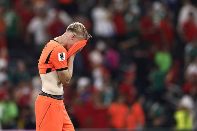 MONTERREY - Jan Paul van Hecke or Netherlands disappointment following the conclusion of the 2026 FIFA World Cup, WM, Weltmeisterschaft, Fussball knockout phase match between the Netherlands and Morocco at Monterrey Stadium on June 29, 2026, in Monterrey, Mexico. ROBIN VAN LONKHUIJSEN ANP FIFA World Cup 2026 - round of 32 2026 xVIxANPxSportx xxANPxIVx 562422407 originalFilename: 562422407.jpg