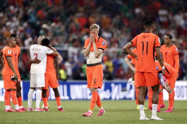 MONTERREY - Jan Paul van Hecke or Netherlands disappointment following the conclusion of the 2026 FIFA World Cup, WM, Weltmeisterschaft, Fussball knockout phase match between the Netherlands and Morocco at the Monterrey Stadium on June 29, 2026, in Monterrey, Mexico. ROBIN VAN LONKHUIJSEN ANP FIFA World Cup 2026 - round of 32 2026 xVIxANPxSportx xxANPxIVx 562422812 originalFilename: 562422812.jpg
