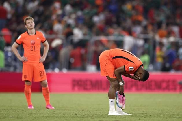 MONTERREY - (lr) Frenkie de Jong or the Netherlands, Cody Gakpo or the Netherlands: disappointment following the 2026 FIFA World Cup, WM, Weltmeisterschaft, Fussball knockout phase match between the Netherlands and Morocco at Monterrey Stadium on June 29, 2026, in Monterrey, Mexico. ROBIN VAN LONKHUIJSEN ANP FIFA World Cup 2026 - round of 32 2026 xVIxANPxSportx xxANPxIVx 562422850 originalFilename: 562422850.jpg