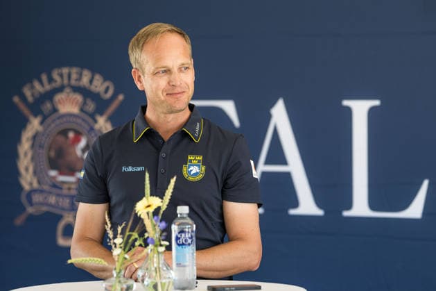 260630 Forbundskapten Henrik Ankarcrona under en pressträff med ridsportstävlingen Falsterbo Horse Show den 30 juni 2026 i Falsterbo. *** June 30, 2026: National Team Coach Henrik Ankarcrona during a press conference at the Falsterbo Horse Show on June 30, 2026, in Falsterbo  Copyright: CHRISTOFFERxBORGxMATTISSON BB260630CB022