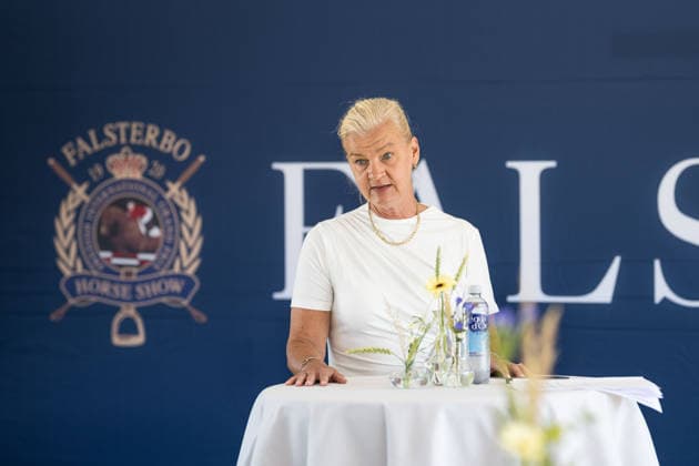 260630 Event Director Elisabeth von Schrowe under en pressträff med ridsportstävlingen Falsterbo Horse Show den 30 juni 2026 i Falsterbo. *** June 30, 2026: Event Director Elisabeth von Schrowe during a press conference for the Falsterbo Horse Show on June 30, 2026, in Falsterbo  Copyright: CHRISTOFFERxBORGxMATTISSON BB260630CB032