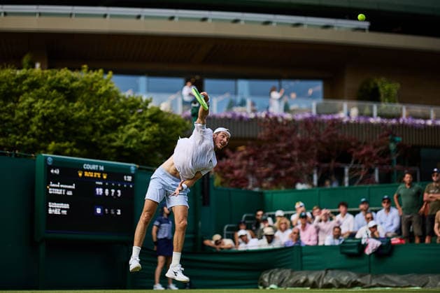 June 29, 2026, London, London, Great Britain: Jan-Lennard Struff of Germany during The Championships Wimbledon Tennis 2026: Grand Slam: The Championships Wimbledon: 1st Round: STRUFF 6:1 7:6 4: 6 2:6 7:5 BAEZ  - ZUMAs343 20260629_zsp_s343_138 Copyright: xMathiasxSchulzx