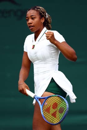 Tyra Caterina Grant celebrates during her first round match Wimbledon Tennis Championships, Day 2, The All England Lawn Tennis and Croquet Club, London, UK - 30 Jun 2026London The All England Lawn Tennis and United Kingdom  Copyright: xJamesxMarsh Shutterstockx 16964208ah