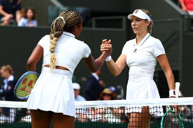 Tyra Caterina Grant celebrates victory in her first round match against Katie Boulter Wimbledon Tennis Championships, Day 2, The All England Lawn Tennis and Croquet Club, London, UK - 30 Jun 2026London The All England Lawn Tennis and United Kingdom  Copyright: xJamesxMarsh Shutterstockx 16964208aq