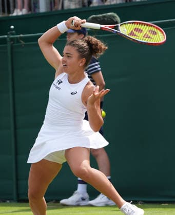 Tennis - 2026 Wimbledon Championships - Day Two (Week One) - All England Lawn Tennis & Croquet Club, London - Tuesday 30th June 2026 Women™s Singles, First Round: Jasmine Paolini (ITA) vs.Robin Montgomery (USA) Jasmine Paolini (ITA) COLORSPORT ANDREW COWIE 