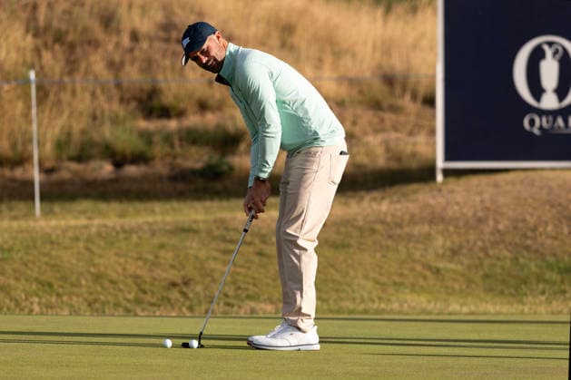 RECORD DATE NOT STATED 30th June 2026; The West Lancashire Golf Club, Liverpool, England; The Open Golf Championship Final Qualifying; Wesley Bryan (USA) on the practice putting green DavidxBlunsden
