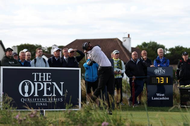 RECORD DATE NOT STATED 30th June 2026; The West Lancashire Golf Club, Liverpool, England; The Open Golf Championship Final Qualifying; Saptak Talwar (IND) plays from the tee at the first hole DavidxBlunsden