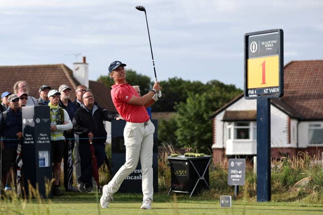 RECORD DATE NOT STATED 30th June 2026; The West Lancashire Golf Club, Liverpool, England; The Open Golf Championship Final Qualifying; Tiger Christensen (a) (GER) plays from the first tee DavidxBlunsden