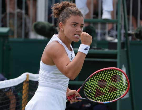 Tennis - 2026 Wimbledon Championships - Day Two (Week One) - All England Lawn Tennis & Croquet Club, London - Tuesday 30th June 2026 Women™s Singles, First Round: Jasmine Paolini (ITA) vs.Robin Montgomery (USA) Jasmine Paolini (ITA) COLORSPORT ANDREW COWIE 