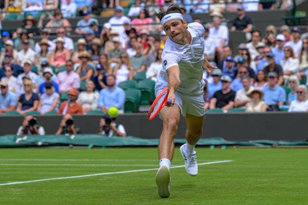 Day Two: The Championships - Wimbledon 2026 LONDON, ENGLAND JUNE 30 - Taylor Fritz of United States during Gentlemen s Single First Round at The Wimbledon Lawn Tennis Championship at Wimbledon on June 30, 2026 in London, England. (Photo by Keeran Marquis)  Copyright: xKeeranxMarquis Fotoarena SPPx Sportspressphoto_SPR180891