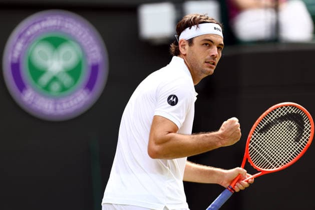 Taylor Fritz celebrates during his first round match Wimbledon Tennis Championships, Day 2, The All England Lawn Tennis and Croquet Club, London, UK - 30 Jun 2026London The All England Lawn Tennis and United Kingdom  Copyright: xJamesxMarsh Shutterstockx 16964208cm
