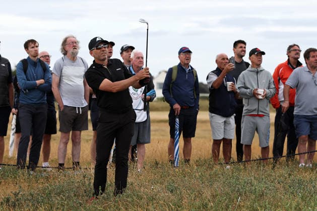 RECORD DATE NOT STATED 30th June 2026; The West Lancashire Golf Club, Liverpool, England; The Open Golf Championship Final Qualifying; Sergio Garcia (ESP) plays from rough on the first hole DavidxBlunsden