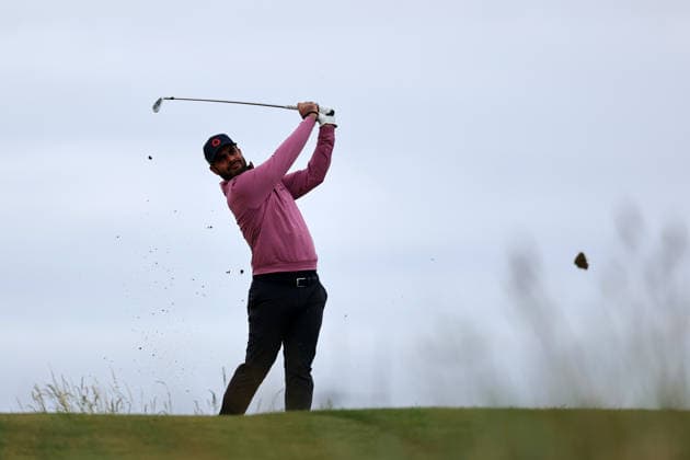 RECORD DATE NOT STATED 30th June 2026; The West Lancashire Golf Club, Liverpool, England; The Open Golf Championship Final Qualifying; Shubhankar Sharma (IND) plays from the tee at the second hole DavidxBlunsden