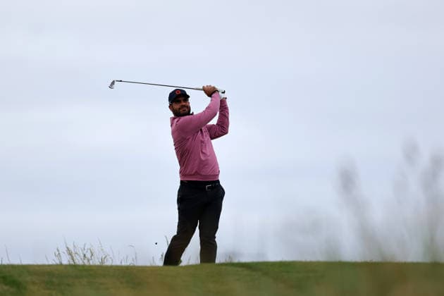 RECORD DATE NOT STATED 30th June 2026; The West Lancashire Golf Club, Liverpool, England; The Open Golf Championship Final Qualifying; Shubhankar Sharma (IND) plays from the tee at the second hole DavidxBlunsden