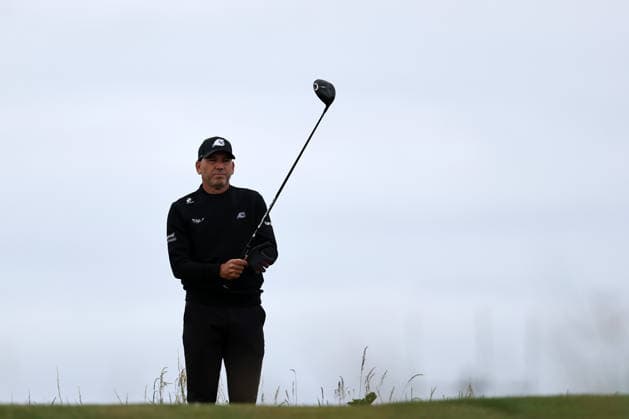 RECORD DATE NOT STATED 30th June 2026; The West Lancashire Golf Club, Liverpool, England; The Open Golf Championship Final Qualifying; Sergio Garcia (ESP) plays from the tee at the second hole DavidxBlunsden