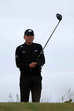 RECORD DATE NOT STATED 30th June 2026; The West Lancashire Golf Club, Liverpool, England; The Open Golf Championship Final Qualifying; Sergio Garcia (ESP) plays from the tee at the second hole DavidxBlunsden