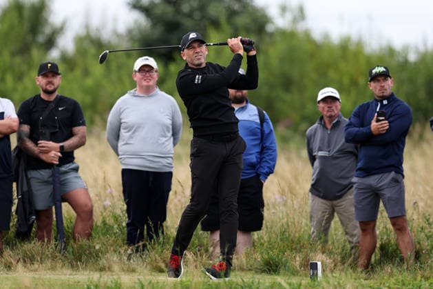 RECORD DATE NOT STATED 30th June 2026; The West Lancashire Golf Club, Liverpool, England; The Open Golf Championship Final Qualifying; Sergio Garcia (ESP) plays from the tee at the fourth hole DavidxBlunsden