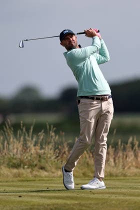 RECORD DATE NOT STATED 30th June 2026; The West Lancashire Golf Club, Liverpool, England; The Open Golf Championship Final Qualifying; Wesley George (USA) at the 17th tee DavidxBlunsden