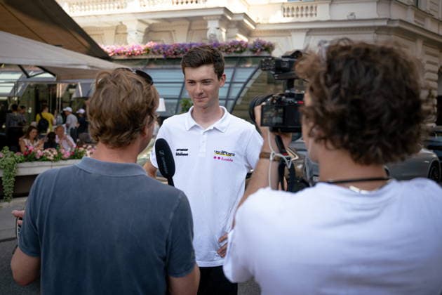 30.06.2026, Cafe Landmann, Wien, AUT, Lidl Tour of Austria 2026, PK Wien, im Bild Philipp Hofbauer, Team Vorarlberg, Philipp Hofbauer, Team Vorarlberg during the regional press conference, PK, Pressekonferenz in Vienna ahead of the 2026 Lidl Tour of Austria. Cafe Landmann in Wien, Austria on. Foto:Eibner-Pressefoto Bruns Wien *** June 30, 2026, Cafe Landmann, Vienna, Austria, Lidl Tour of Austria 2026, Vienna Press Conference, pictured: Philipp Hofbauer, Team Vorarlberg, Philipp Hofbauer, Team Vorarlberg, during the regional press conference in Vienna ahead of the 2026 Lidl Tour of Austria at Cafe Landmann in Vienna, Austria. Photo: Eibner, Press Photo Bruns Vienna  EP_EER