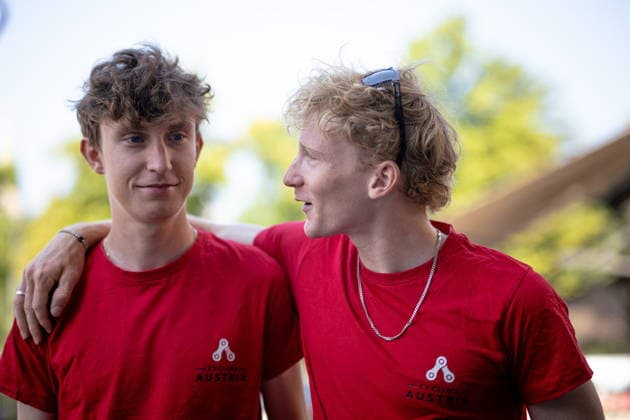 30.06.2026, Cafe Landmann, Wien, AUT, Lidl Tour of Austria 2026, PK Wien, im Bild Sebastian Putz, Team Red Bull - BORA - hansgrohe Rookies, und Alexander Hajek, Team Red Bull - BORA - hansgrohe, Sebastian Putz, Team Red Bull - BORA - hansgrohe Rookies, und Alexander Hajek, Team Red Bull - BORA - hansgrohe during the regional press conference, PK, Pressekonferenz in Vienna ahead of the 2026 Lidl Tour of Austria. Cafe Landmann in Wien, Austria on. Foto:Eibner-Pressefoto Bruns Wien *** June 30, 2026, Cafe Landmann, Vienna, Austria, Lidl Tour of Austria 2026, Vienna press conference, pictured: Sebastian Putz, Team Red Bull BORA hansgrohe Rookies, and Alexander Hajek, Team Red Bull BORA hansgrohe, Sebastian Putz, Team Red Bull BORA hansgrohe Rookies, and Alexander Hajek, Team Red Bull BORA hansgrohe, during the regional press conference in Vienna ahead of the 2026 Lidl Tour of Austria at Cafe Landmann in Vienna, Austria. Photo: Eibner Pressefoto Bruns Vienna  EP_EER