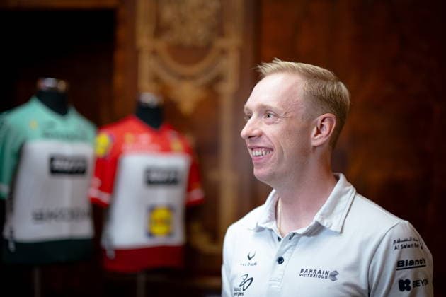 30.06.2026, Cafe Landmann, Wien, AUT, Lidl Tour of Austria 2026, PK Wien, im Bild Rainer Kepplinger, Team Bahrain - Victorious, Rainer Kepplinger, Team Bahrain - Victorious during the regional press conference, PK, Pressekonferenz in Vienna ahead of the 2026 Lidl Tour of Austria. Cafe Landmann in Wien, Austria on. Foto:Eibner-Pressefoto Bruns Wien *** June 30, 2026, Cafe Landmann, Vienna, Austria, Lidl Tour of Austria 2026, Vienna Press Conference, pictured: Rainer Kepplinger, Team Bahrain Victorious, Rainer Kepplinger, Team Bahrain Victorious, during the regional press conference in Vienna ahead of the 2026 Lidl Tour of Austria at Cafe Landmann in Vienna, Austria. Photo: Eibner, Press Photo Bruns Vienna  EP_EER