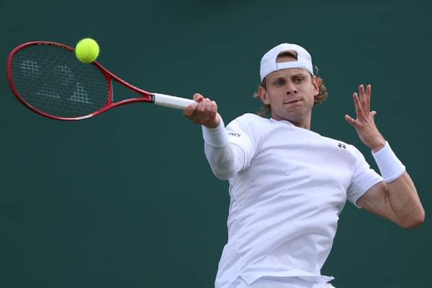 The Championships Wimbledon 2026- DAY 2- 30 06 2026 Great Britain, London, All England Lawn Tennis Club, The Championships Wimbledon 2026 - DAY 2- 30 06 2026 Belgian player Zizou Bergs (BEL) pictured during his first round against French player Ugo Humbert (FRA) in London , All England Lawn Tennis Club at The Championships Wimbledon 2026 LONDON GREAT BRITAIN  Copyright: xMélaniexJeusettex