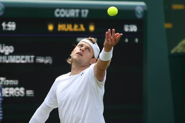 The Championships Wimbledon 2026- DAY 2- 30 06 2026 Great Britain, London, All England Lawn Tennis Club, The Championships Wimbledon 2026 - DAY 2- 30 06 2026 Belgian player Zizou Bergs (BEL) pictured during his first round against French player Ugo Humbert (FRA) in London , All England Lawn Tennis Club at The Championships Wimbledon 2026 LONDON GREAT BRITAIN  Copyright: xMélaniexJeusettex