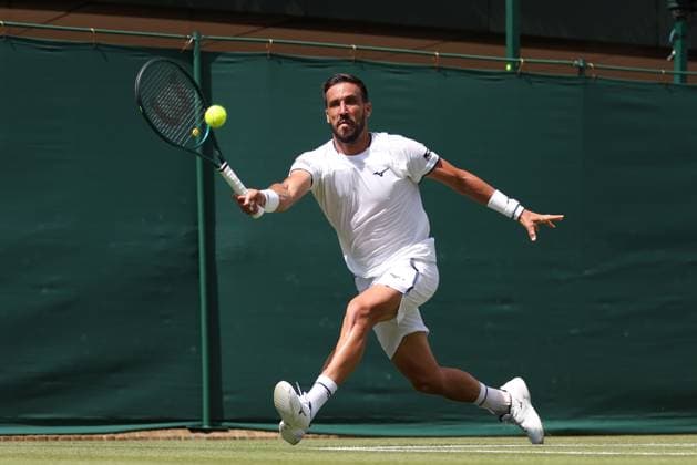 Damir Dzumhur during his first round match Wimbledon Tennis Championships, Day 2, The All England Lawn Tennis and Croquet Club, London, UK - 30 Jun 2026London The All England Lawn Tennis and United Kingdom  Copyright: xKieranxMcManus Shutterstockx 16964203dd