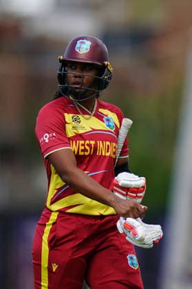 Hayley Matthews of West Indies during the ICC Women s T20 World Cup semi-final match between Australia Women and West Indies Women at The Oval, London, England on 30 June 2026.  Copyright: xCharliexCarterx PMI-7288-0002