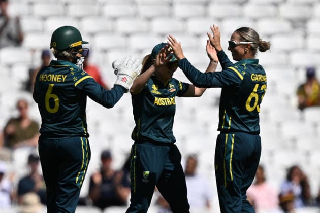 Australia Women v West Indies Women, ICC Women s T20 World Cup, Semi-Final Wicket - Ashleigh Gardner of Australia celebrates taking the wicket of Jahzara Claxton of West Indies during the ICC Women s T20 World Cup semi final match between Australia Women and West Indies Women at the Oval, London, UK on 30 June 2026. London Oval London UK Editorial use only , Copyright: xGrahamxHuntx PSI-24453-0036