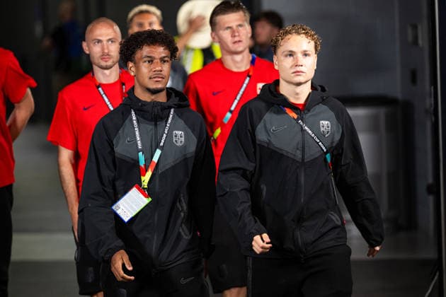 260630 Oscar Bobb and Andreas Schjelderup of Norway ahead of the FIFA World Cup, WM, Weltmeisterschaft, Fussball 2026 round of 32 football match between CÃ te d Ivoire and Norway on June 30, 2026 in Dallas. Photo: Jon Olav Nesvold BILDBYRAN COP 217 VG0975 bbeng fotboll football soccer fotball vm fotbolls-vm fotball-vm fotbolls-vm 2026 fifa world cup 2026 16-delsfinale round of 32 arlington texas norge norway elfenbenskusten elfenbenskysten ivory coast *** June 30, 2026: Oscar Bobb and Andreas Schjelderup of Norway ahead of the 2026 FIFA World Cup Round of 32 soccer match between Côte d Ivoire and Norway on June 30, 2026 in Dallas. Photo by Jon Olav Nesvold. BILDBYRAN COP 217 VG0975 bbeng soccer football fotball World Cup 2026 FIFA World Cup 2026 Round of 16 of 32 Arlington, Texas Norway Ivory Coast  Copyright: JONxOLAVxNESVOLD BB260630JE006