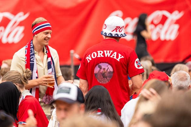 260630 Norwegian fans during FIFA World Cup, WM, Weltmeisterschaft, Fussball 2026 on June 30, 2026 in Oslo. EDITORIAL USE ONLY Photo: Marius Nordnes BILDBYRAN COP 185 MX0002 fotboll football soccer fotball world cup 2026 fans in oslo bbeng publik *** June 30, 2026: Norwegian fans during the 2026 FIFA World Cup 2026 in Oslo EDITORIAL USE ONLY Photo Marius Nordnes BILDBYRAN COP 185 MX0002 soccer football fotball 2026 World Cup fans in Oslo bbeng audience  Copyright: MARIUSxNORDNES BB260630ZK008