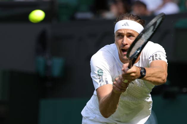Alexander Zverev, GER, during first round of 2026 All England Lawn Tennis Championships at Wimbledon, mens singles, London, 30 06 2026; - *** Alexander Zverev, GER, during the first round of the 2026 All England Lawn Tennis Championships at Wimbledon, men s singles, London, June 30, 2026 