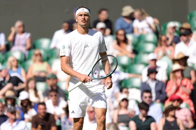 Alexander Zverev, GER, during first round of 2026 All England Lawn Tennis Championships at Wimbledon, mens singles, London, 30 06 2026; - *** Alexander Zverev, GER, during the first round of the 2026 All England Lawn Tennis Championships at Wimbledon, men s singles, London, June 30, 2026 
