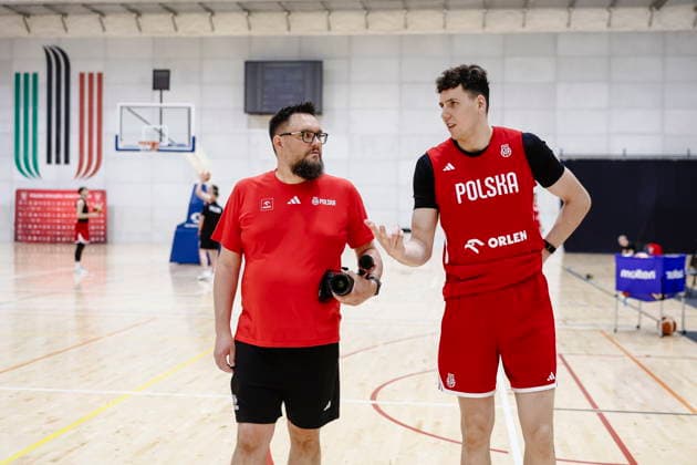 Krakow 30.06.2026 KOSZYKOWKA KOSZKADRA REPREZENTACJA POLSKI TRENING - - - BASKETBALL POLISH national team, Nationalteam PRACTICE PRACTISE NZ Artur Czachowski video operator , Szymon Zapala , FOT. WOJCIECH FIGURSKI 058SPORT.PL NEWSPIX.PL --- newspix.pl  FOT. WOJCIECH FIGURSKI 058SPOR