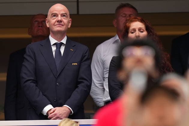 FIFA World Cup, WM, Weltmeisterschaft, Fussball 2026 - Round of 32 - Ivory Coast vs Norway FIFA President Gianni Infantino (L) and Norwegian Football Federation president Lise Klaveness before the Round of 32 match Ivory Coast against Norway, in Dallas, USA, 30 June 2026. DALLAS United States  Copyright: xJEFFREYxMCWHORTERx