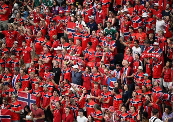 (260701) -- DALLAS, July 1, 2026 -- Fans of Norway are seen before the round of 32 match between Cote d Ivoire and Norway at the 2026 FIFA World Cup, WM, Weltmeisterschaft, Fussball at Dallas Stadium in Dallas, the United States, June 30, 2026. ) (SP)U.S.-DALLAS-FOOTBALL-FIFA WORLD CUP-ROUND OF 32-CIV VS NOR WuxXiaoling 