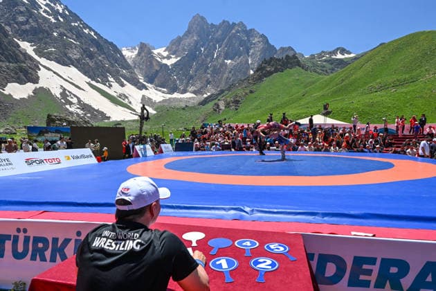 Freestyle and Greco-Roman Wrestling Super League Finals HAKKARI, TURKIYE - JUNE 30: The 2026 Freestyle and Greco-Roman Wrestling Super League Finals kicks off in the Cennet-Cehennem Valley of Hakkari, Turkiye on June 30, 2026. Around 200 athletes from 8 clubs are competing in the finals held in the region where Uludoruk, Turkiye s second-highest peak, and glaciers are located. Ozkan Bilgin Anadolu Hakkari Turkey. Editorial use only. Please get in touch for any other usage.  Copyright: x2026xAnadoluxOzkanxBilginx