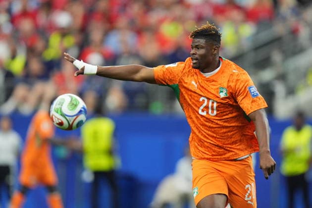Ivory Coast v Norway - FIFA World Cup, WM, Weltmeisterschaft, Fussball 2026 - Round of 32 ARLINGTON, USA - JUNE 30: Emmanuel Agbadou of Ivory Coast in action during the FIFA World Cup 2026 Round of 32 match between Ivory Coast and Norway at Dallas Stadium in Arlington, United States on June 30, 2026. Hakan Akgun Anadolu Texas United States. Editorial use only. Please get in touch for any other usage.  Copyright: x2026xAnadoluxHakanxAkgunx